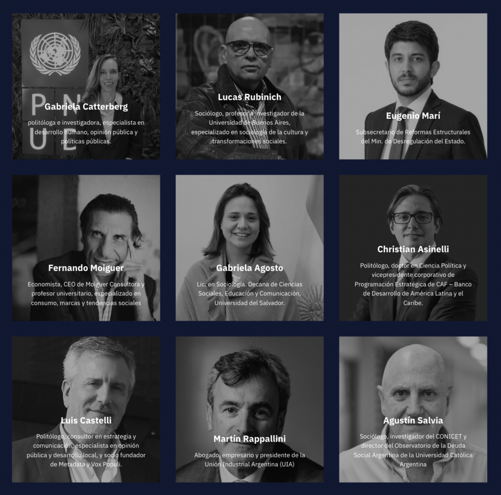 Gabriela Catterberg, Lucas Rubinich, Eugenio Mari, Fernando Moiguer, Gabriela Agosto, Cristian Asinelli, Luis Castelli, Martín Rapallini, Agustín Salvia, blog2, Martín Parselis
